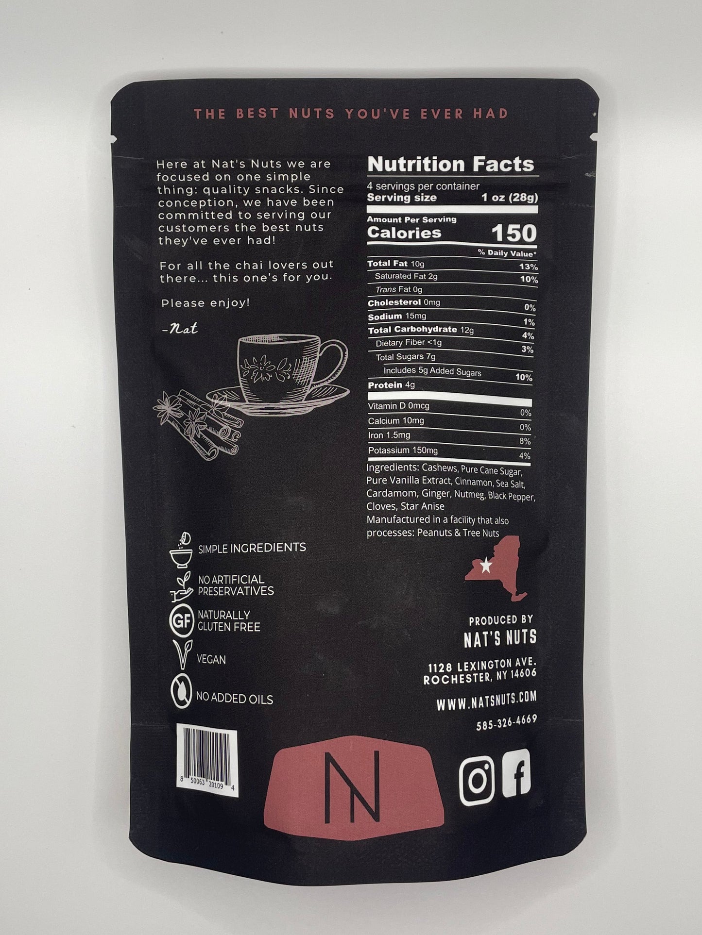 Vanilla Chai Cashews - 12 units/case